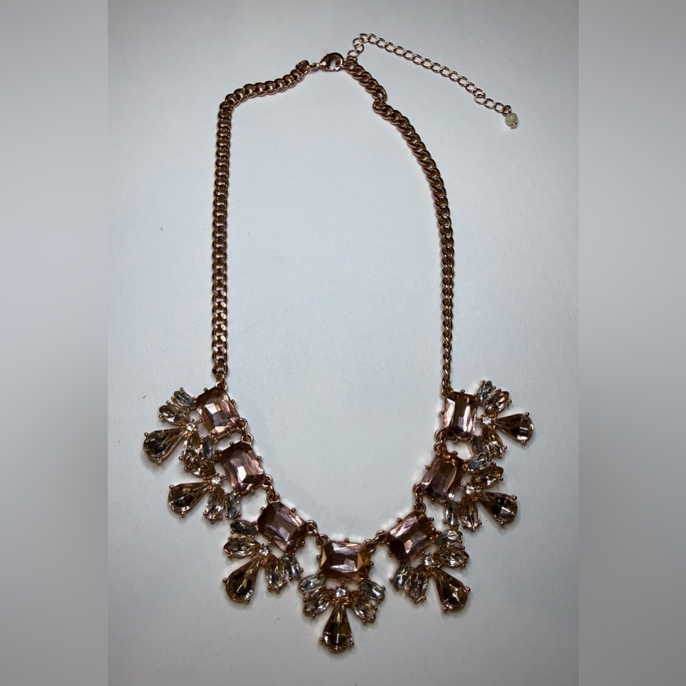 Rose Gold Statement Necklace and Earring Set